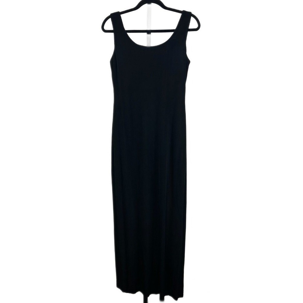 Alex Evenings Maxi Dress Women's Size 8 Black Ribbed Tank Long Gown Dress